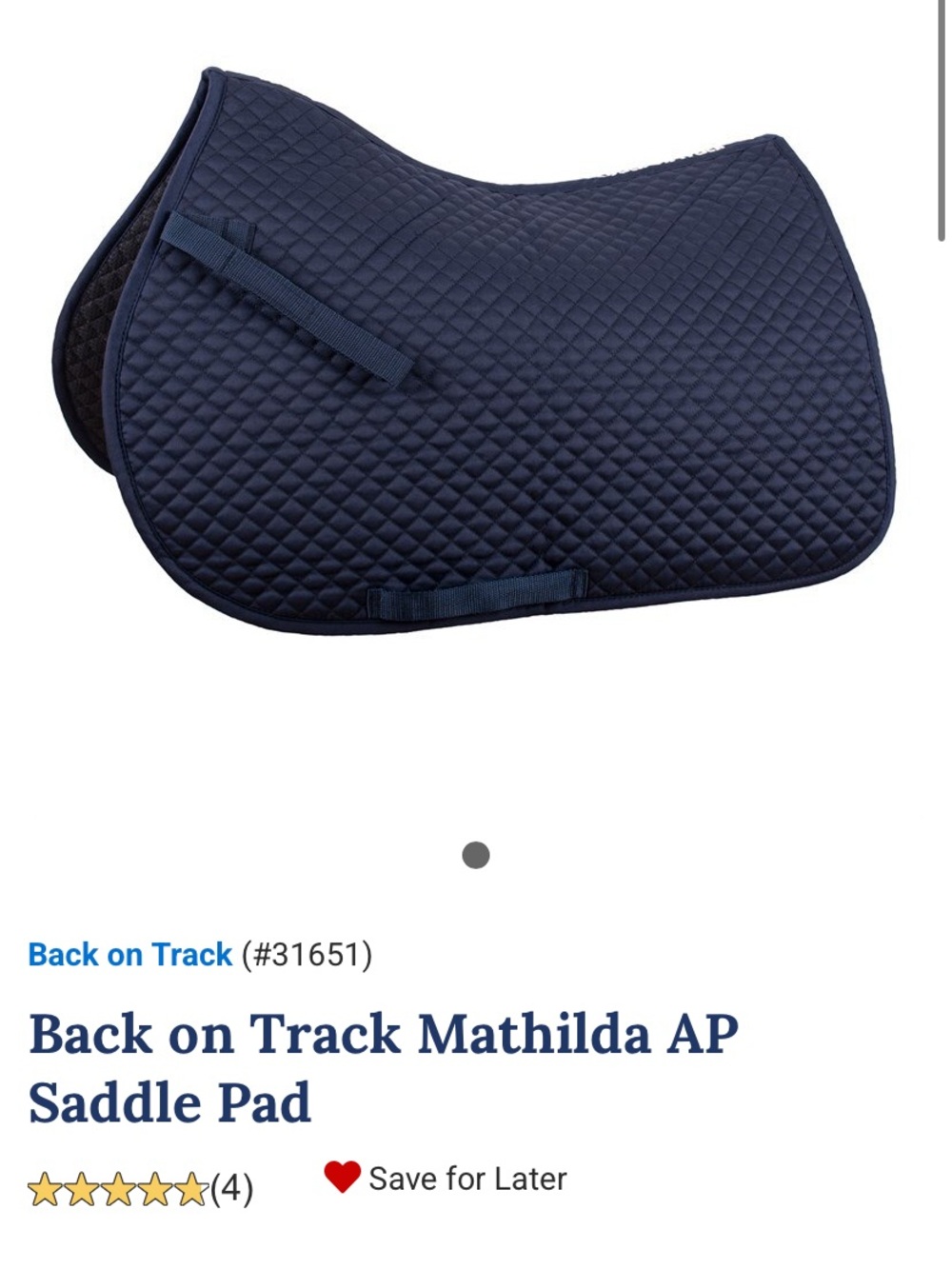 EUC Back on Track Navy Mathilda AP Jump Saddle Pad